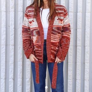 Vintage Boho Cowichan Sweater - Thunderbird